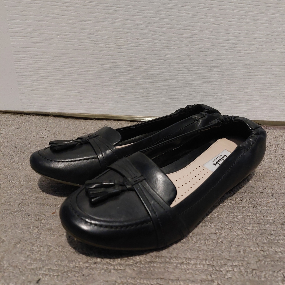 Clarks Black Tassel Loafers